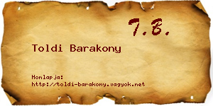 Toldi Barakony névjegykártya